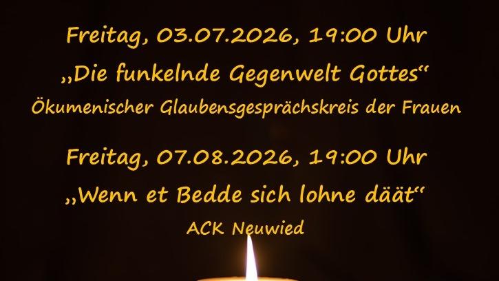 Handzettel Friedensgebete Sommer 2026