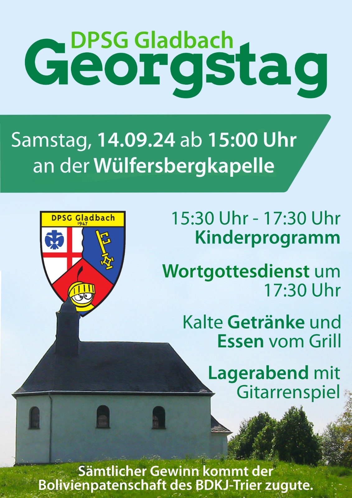 Flyer Georgs- und Bolivienfreundschaftstag DPSG Gladbach