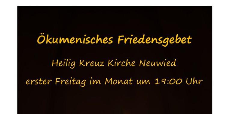 Plakat zum ökumenischen Friedensgebet in Heilig-Kreuz Neuwied