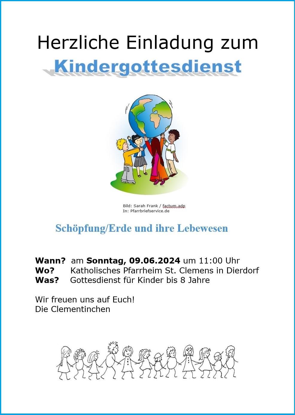 Kindergottesdienst Dierdorf 9. Juni 2024
