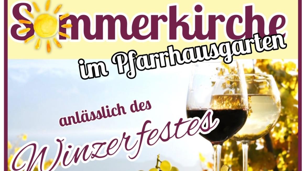 Das Plakat zeigt neben den Informationen zur Veranstaltungen zwei gefüllte Weingläser.