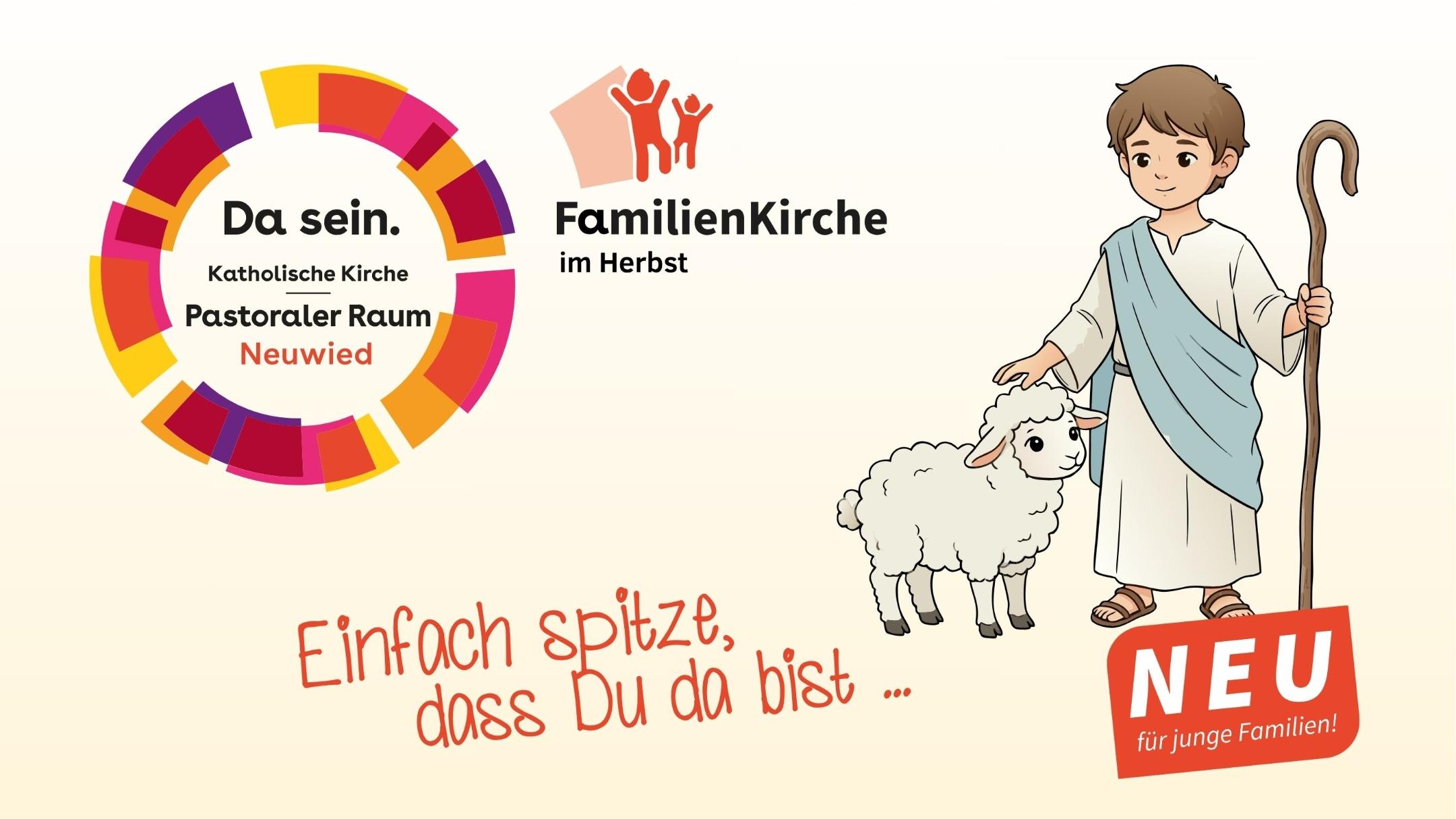 Das Plakat zeigt neben den Informationen zur Veranstaltungen die Grafik eines Jungen in Hirtenkleidungg mit Krummstab, der eine Hand auf den Kopf eines Schafes legt.
