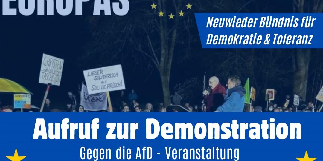 Aufruf Neuwieder Bündnis zur Gegenkundgebung AfD-Veranstaltung Neuwied